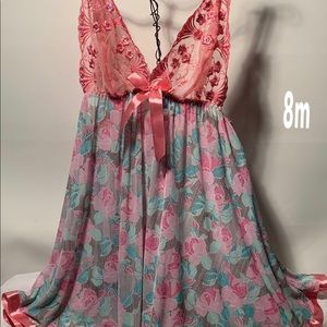 Floral Babydoll w/sparkles and lace